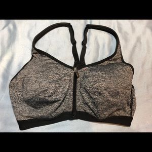 Victoria’s Secret Front Zip Sports Bra Grey 34C